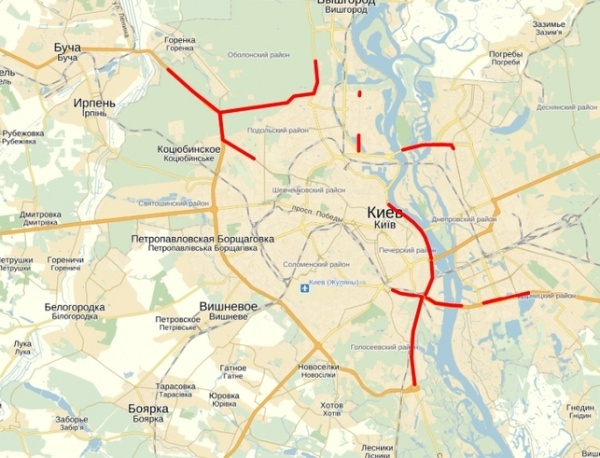 Скоростной режим на некоторых участках киевских дорог официально увеличен