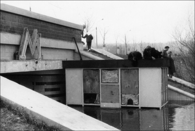 Паводок в апреле 1970 г. Станция Гидропарк.