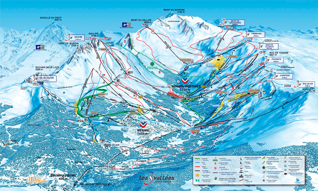 Карта трасс горнолыжного курорта Мерибель
