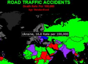 Рейтинг смертности в ДТП: Украина на 76 месте из 192 стран. СТАТИСТИКА