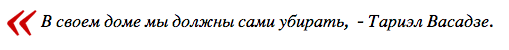 В своем доме мы должны сами убирать,  - Тариэл Васадзе.